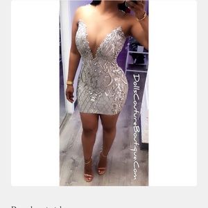 Size L *Worn once* Silver Sequin Dress